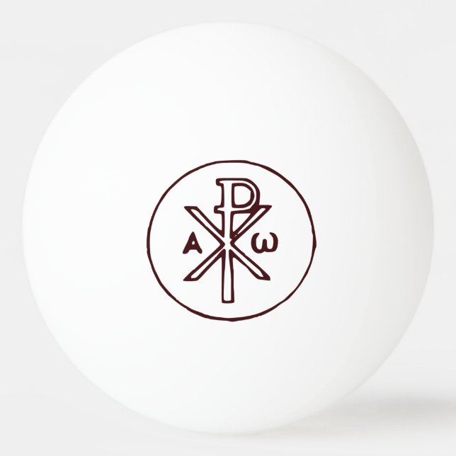 Balle De Ping Pong Symbole Christogram Chi-Rho (Devant)