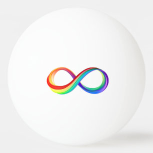 Balle De Ping Pong Symbole d'infinité arc-en-ciel stratifié