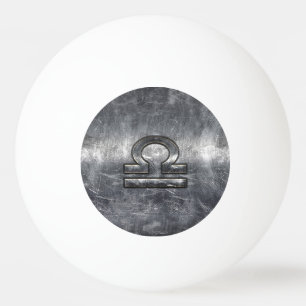 Balle De Ping Pong SYMBOLE Zodiaque Libra Style Acier argenté