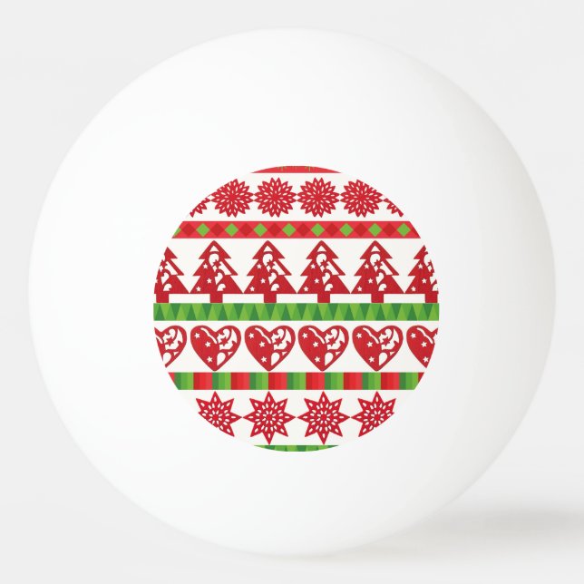 Balle De Ping Pong Symboles de Noël (Devant)