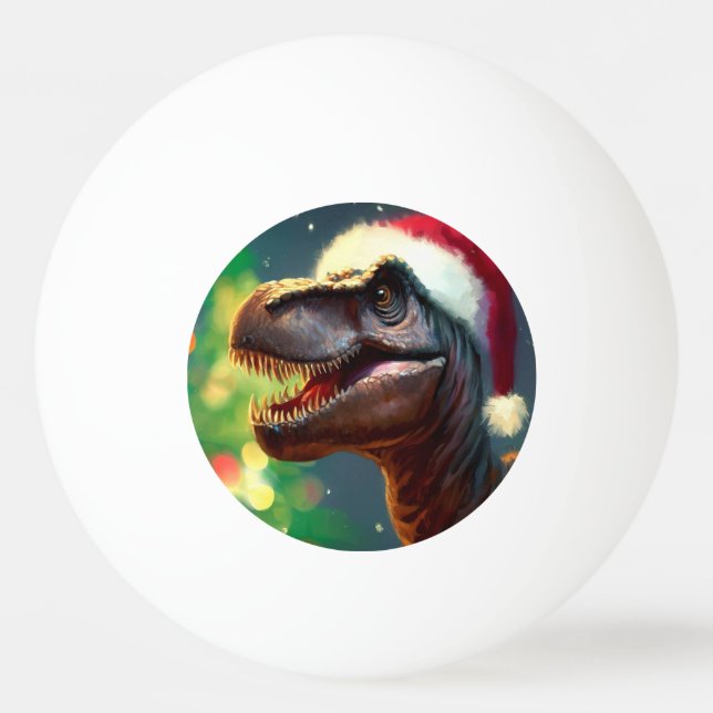 Balle De Ping Pong T-Rex de Noël (2) (Devant)