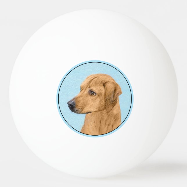 Balle De Ping Pong Tableau Rhodesian Ridgeback - Art Chien original (Devant)