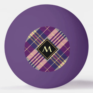 Balle De Ping Pong Tartan mauve, or et bleu