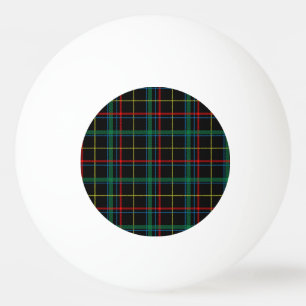 Balle De Ping Pong Tartan plaid motif, vert et rouge,