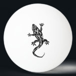 Balle De Ping Pong Tatouage tribal de Gecko<br><div class="desc">une conception décorative de tatouage d'un gecko,  d'un lézard,  d'un dragon,  d'un reptile ou d'un amphibie abstrait avec un bon nombre de motifs ornementaux sur une boule de ping-pong</div>