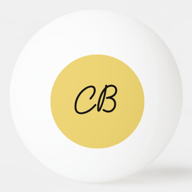 Balle De Ping Pong Tendance Couleur Doux Monogramme Jaune Ping Ping B (Devant)