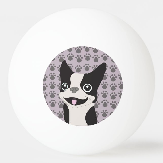 Balle De Ping Pong Terrier de Boston, lila pourpre (Devant)