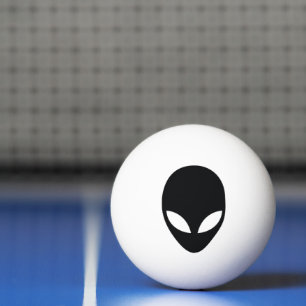 Balle De Ping Pong Tête d'Alien noir et blanc