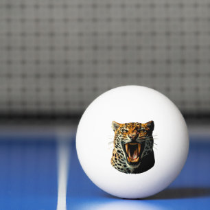 Balle De Ping Pong Tête d'attaque du léopard