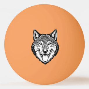 Balle De Ping Pong Tête de loup de face