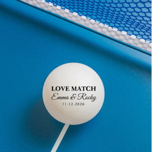 Balle De Ping Pong Texte de couleur noire pour correspondance d'amour