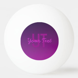 Balle De Ping Pong Texte monogramme modifiable moderne & Ombre violet