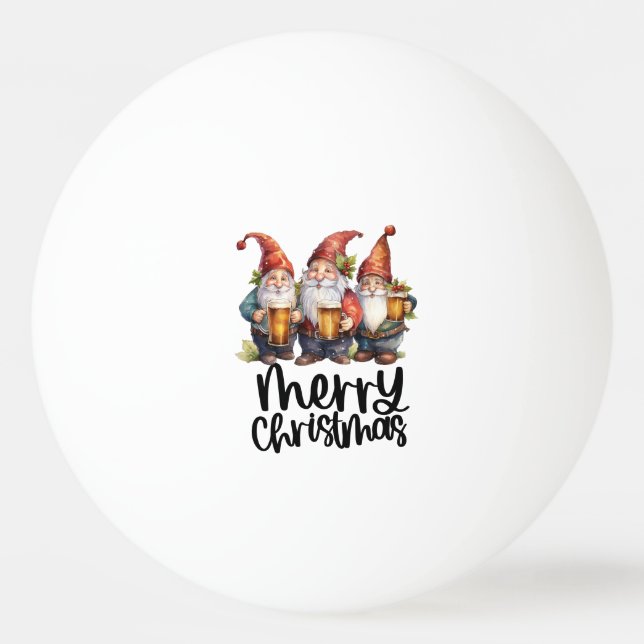 Balle De Ping Pong Thème de Noël avec bière (Devant)