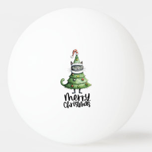 Balle De Ping Pong Thème de Noël du chat noir