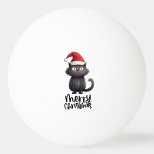 Balle De Ping Pong Thème de Noël du chat noir