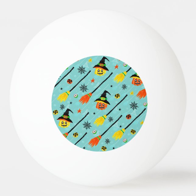 Balle De Ping Pong Thème Halloween Witchen sans couture (Devant)