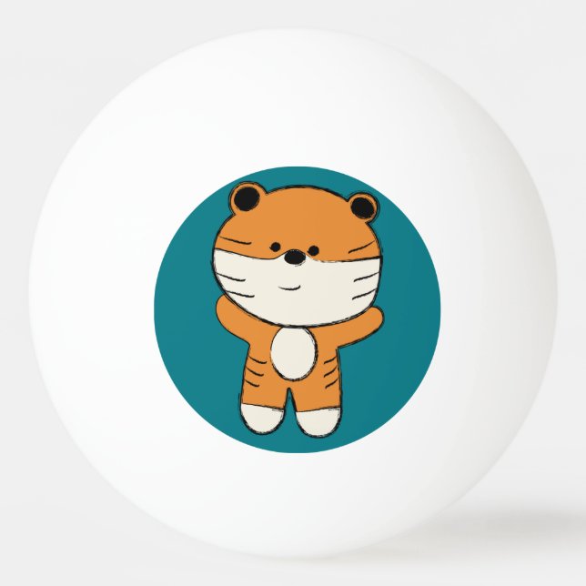 Balle De Ping Pong Tigre adorable (Devant)