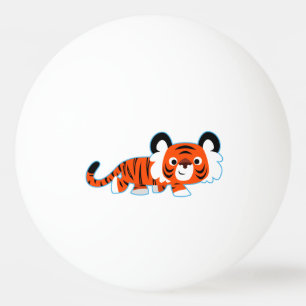 Balle De Ping Pong Tigre de dessin mignon sur la boule de ping-pong d