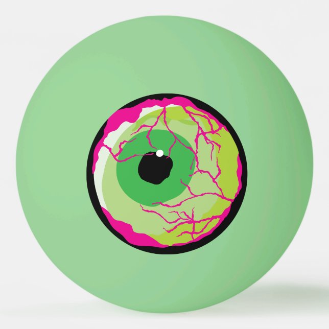 Balle De Ping Pong 'Trick or Treat' Eyeball et bonbons personnalisabl (Devant)