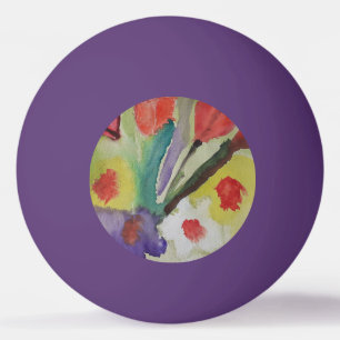 Balle De Ping Pong Tulipes Abstraites et fleurs de printemps