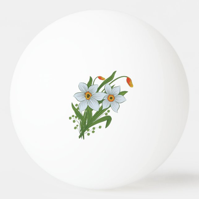 Balle De Ping Pong Tulipes et fleurs de jonquilles (Devant)