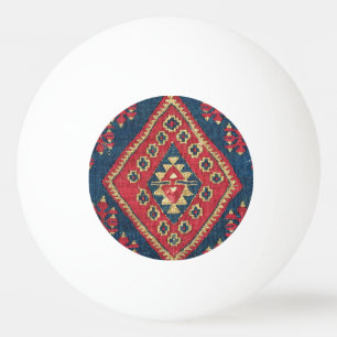 Balle De Ping Pong Turc Kilim Tapis tapis Antique Rouge Bleu