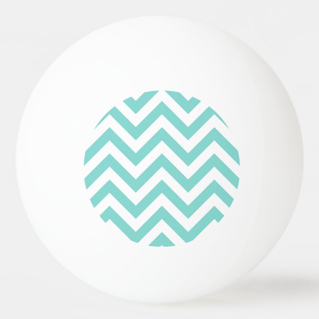 Balle De Ping Pong Turquoise Aqua White Large Chevron ZigZag (Devant)