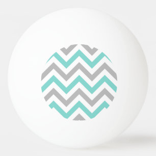 Balle De Ping Pong Turquoise, Gray, Wht Large Chevron Zig Zag