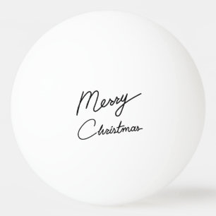 Balle De Ping Pong Typographie autocollant de voeux de Noël, bouton d