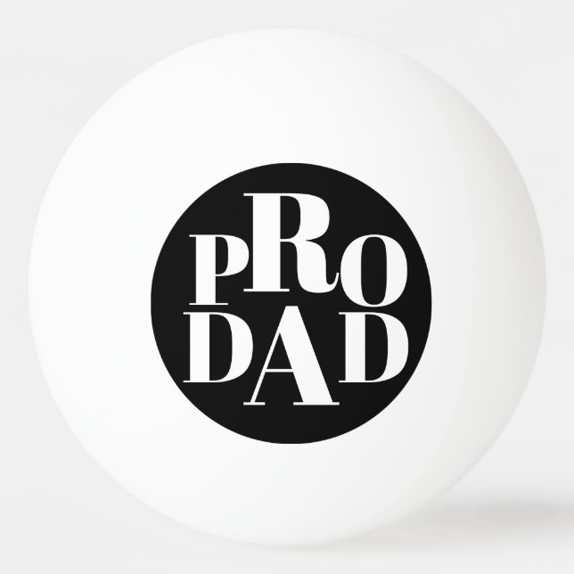 Balle De Ping Pong Typographie blanche sur Black Pro Papa (Devant)