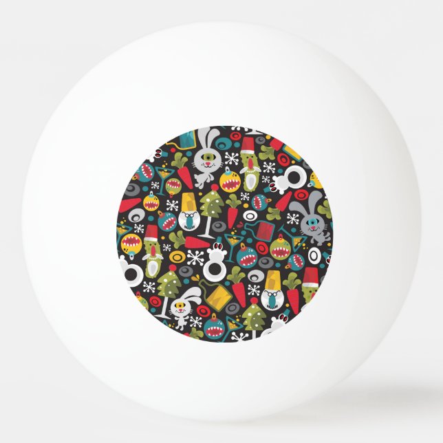 Balle De Ping Pong Ugly Christmas and Happy New Year (Devant)