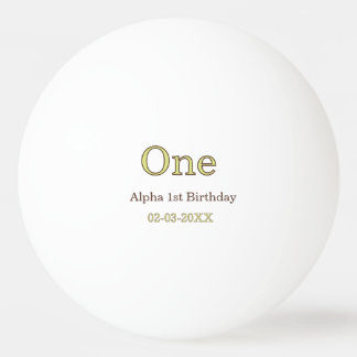 Balle De Ping Pong un 1er anniversaire vert marron pastel gras nom da