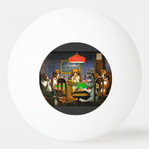 Balle De Ping Pong Un ami dans le besoin, chiens jouant au poker,
