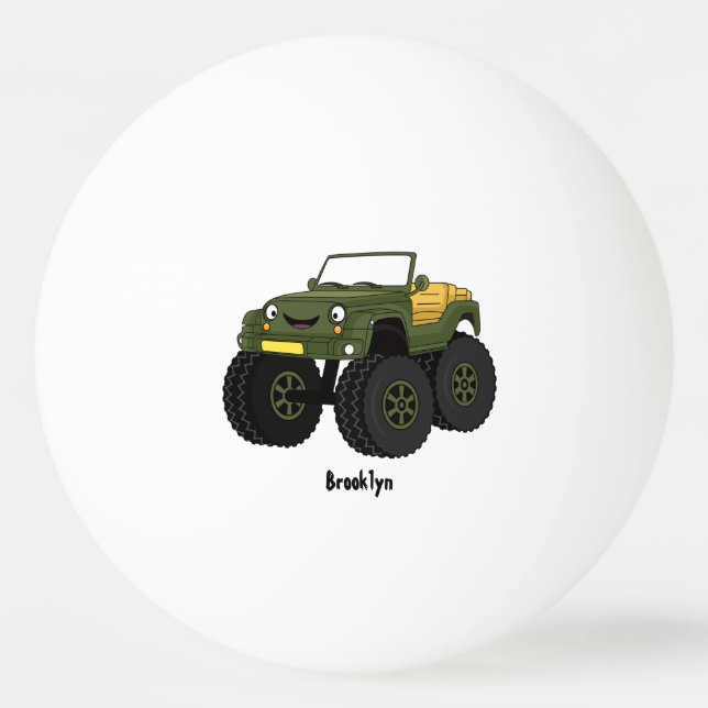 Balle De Ping Pong Un Green Monster truck (Devant)