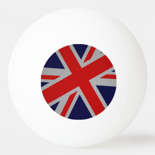 Balle De Ping Pong Union Jack sur les couleurs de fibre de carbone