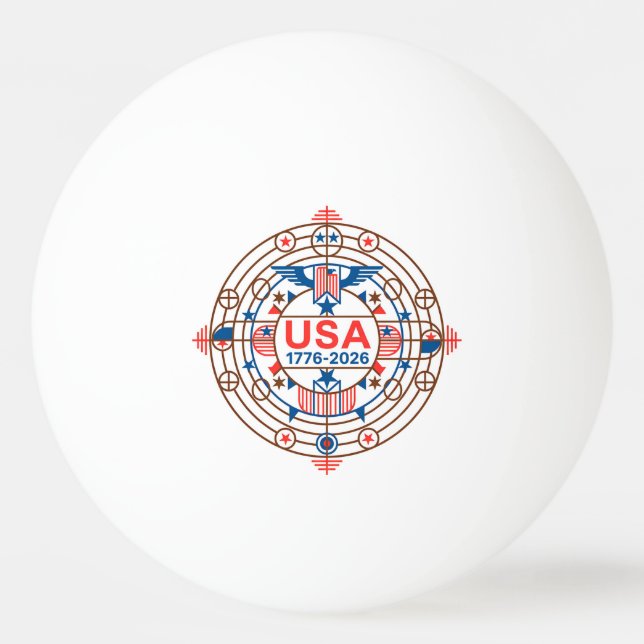 BALLE DE PING PONG USA 1776-2026 (Devant)