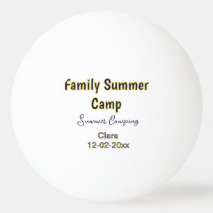 Balle De Ping Pong Vacances de camping en famille ajoutez nom dateÉté