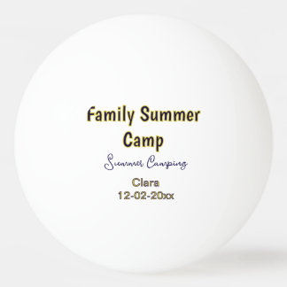 Balle De Ping Pong Vacances de camping en famille ajoutez nom dateÉté
