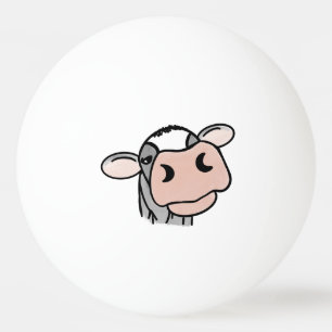 Balle De Ping Pong vache de dessin animé noir blanc rose baiser gris