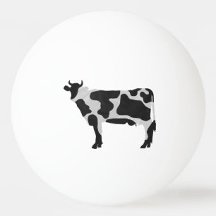 Balle De Ping Pong Vache Noir et Blanc Silhouette