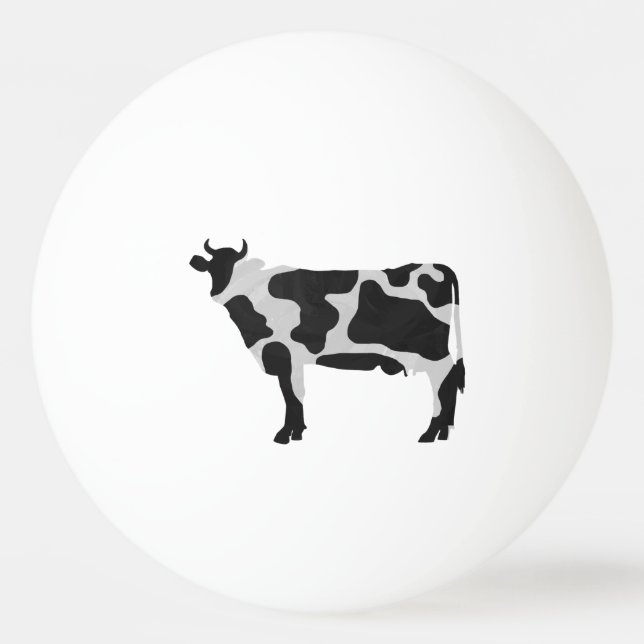 Balle De Ping Pong Vache Noir et Blanc Silhouette (Dos)