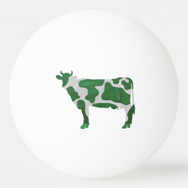 Balle De Ping Pong Vache Silhouette verte et blanche (Dos)