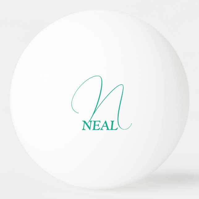 Balle De Ping Pong Vert clair monogrammé (Devant)