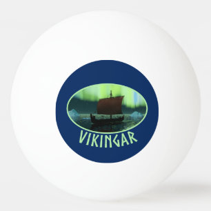 Balle De Ping Pong Viking Navire Et Lumières Du Nord