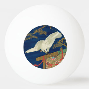 Balle De Ping Pong Vintage Art du Japon Faucon Blanc G.A. Audsley