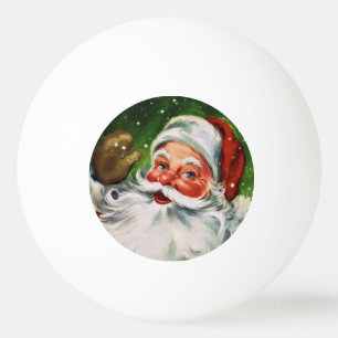 Balle De Ping Pong Vintage face Père Noël 1