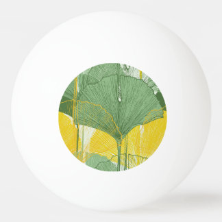 Balle De Ping Pong Vintage Ginkgo Biloba : Feuilles tropicaux