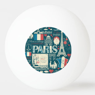 Balle De Ping Pong Vintage parisien : France Élégance