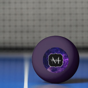 Balle De Ping Pong Violet violet galaxie abstraite Monogramme personn