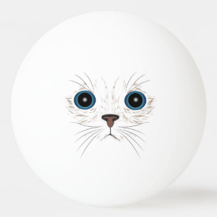 Balle De Ping Pong Visage de chat drôle